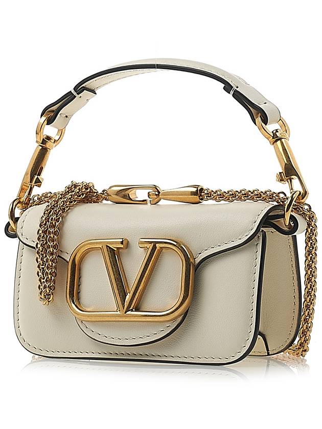 Gold Logo Micro Shoulder Bag Ivory - VALENTINO - BALAAN 3