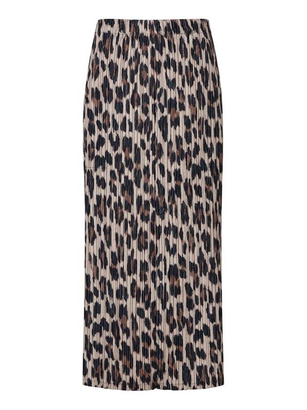 Women s Leopard H Line Pleated Skirt Brown - MONPLISSE - BALAAN 1