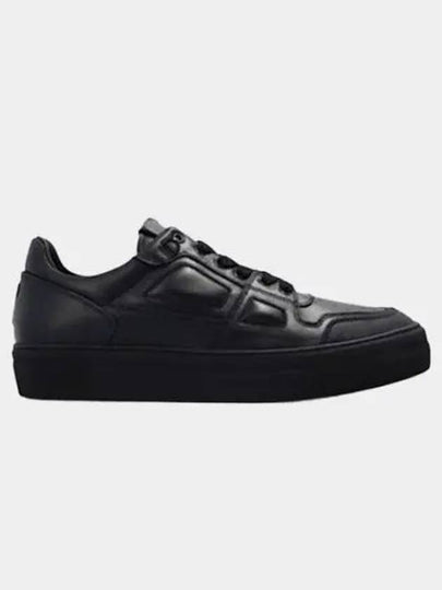 Heart Logo Patch Leather Low Top Sneakers Black - AMI - BALAAN 2