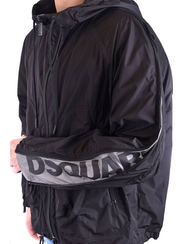 Men's Hidden Logo Nylon Hooded Jacket Black - DSQUARED2 - BALAAN 5