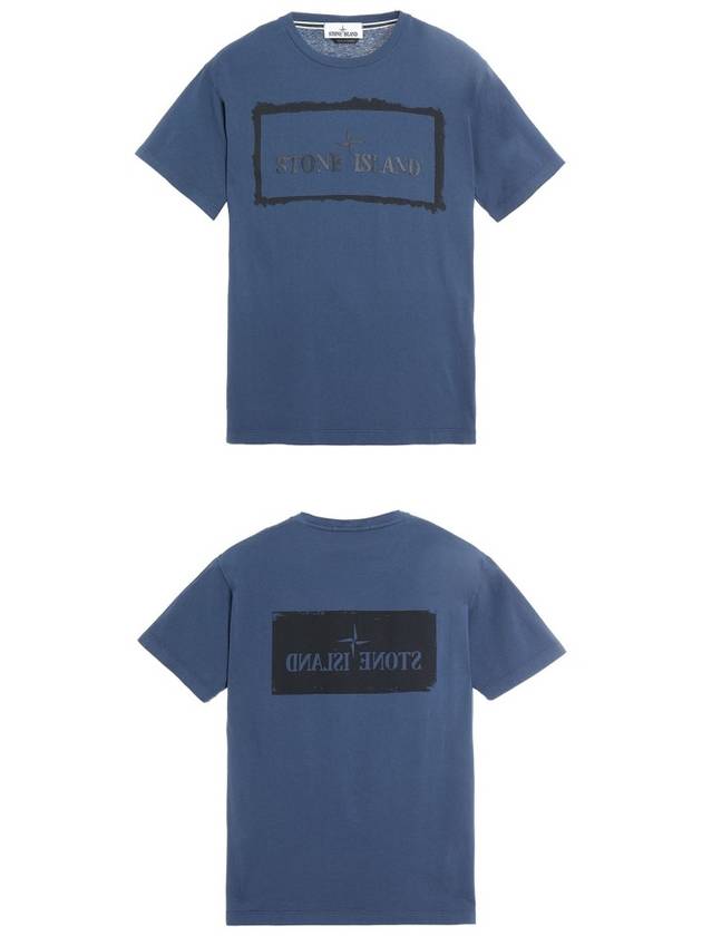 Stencil One Logo Short Sleeve T-Shirt Navy - STONE ISLAND - BALAAN 5