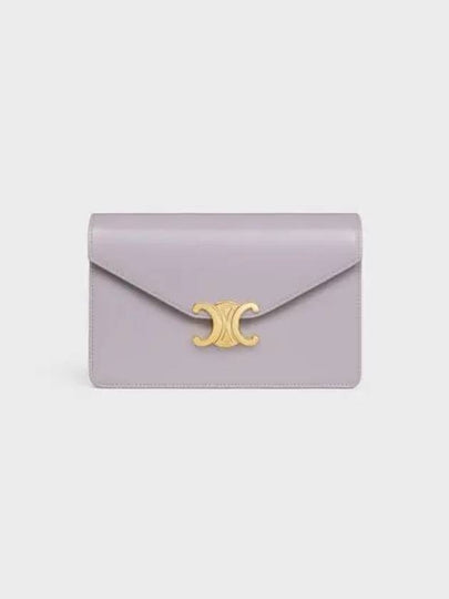 Triomphe Chain Shiny Calfskin Half Wallet Light Lilac - CELINE - BALAAN 2