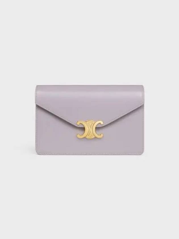 Triomphe Chain Shiny Calfskin Half Wallet Light Lilac - CELINE - BALAAN 2