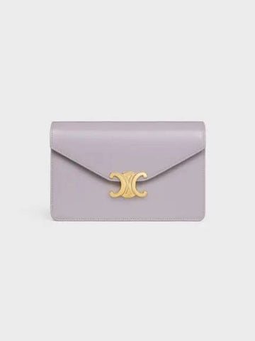 Triomphe Chain Shiny Calfskin Half Wallet Light Lilac - CELINE - BALAAN 1