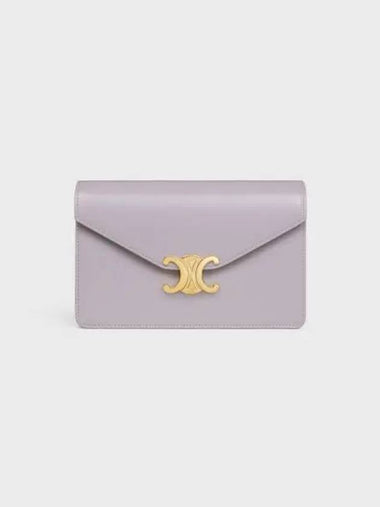 Triomphe Chain Shiny Calfskin Half Wallet Light Lilac - CELINE - BALAAN 1