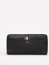 Grosgrain Tab Leather Continental Long Wallet Black - THOM BROWNE - BALAAN 2