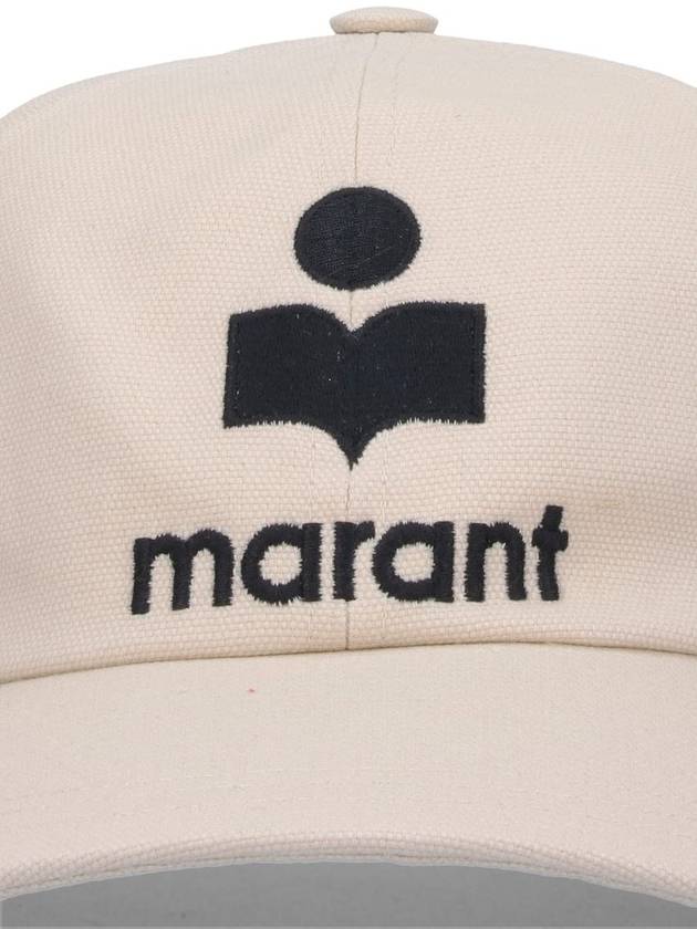 Tyron Logo Cotton Ball Cap Ecru - ISABEL MARANT - BALAAN 4