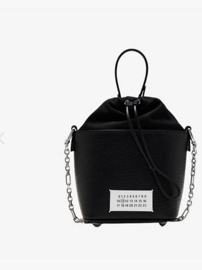 5AC Number Logo Texture Leather Bucket Bag Black - MAISON MARGIELA - BALAAN 2