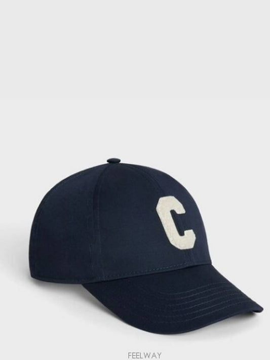 Initial C Patch Cotton Ball Cap Marine - CELINE - BALAAN 2