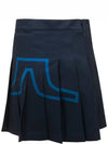 Women's Naomi Pleated Skirt Navy - J.LINDEBERG - BALAAN 3