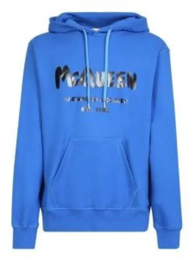 Graffiti Logo Hoodie Blue - ALEXANDER MCQUEEN - BALAAN 2