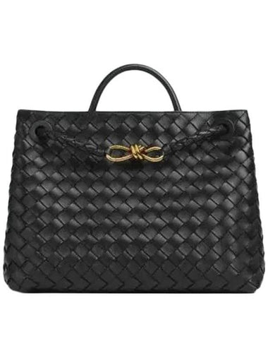 Andiamo Medium Tote Bag Black - BOTTEGA VENETA - BALAAN 1