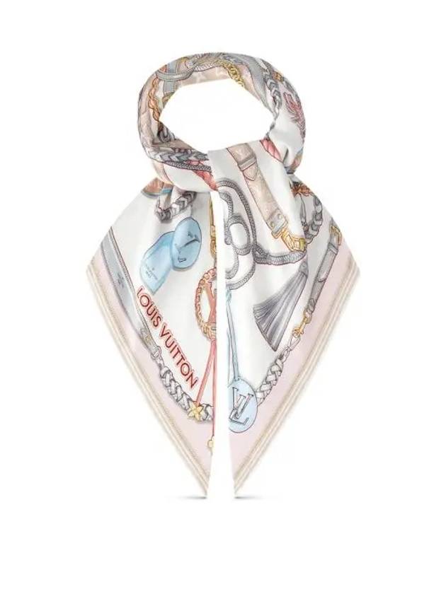 Mix And Straps Square 90 Scarf Beige - LOUIS VUITTON - BALAAN 4