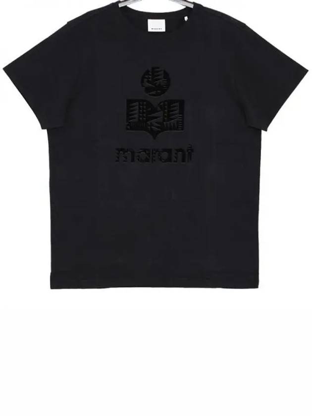 Zeffreh Velvet Short Sleeve T-Shirt Black - ISABEL MARANT - BALAAN 2