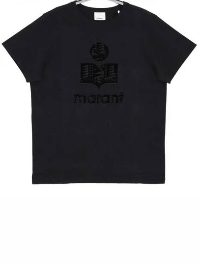 Zeffreh Velvet Short Sleeve T-Shirt Black - ISABEL MARANT - BALAAN 2