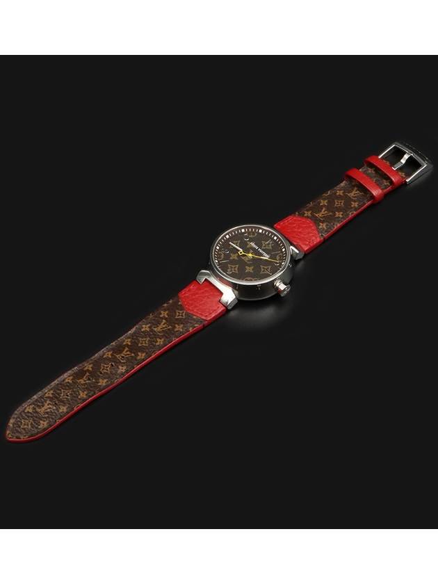 39 5MM Steel Quartz Tambour Monogram Canvas Strap Women s Watch - LOUIS VUITTON - BALAAN 4