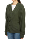 Relaxed Twisted Merino Wool Blend Cardigan Green - LEMAIRE - BALAAN 4