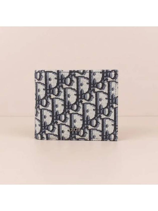 Compact Wallet Beige & Black  Oblique Jacquard - DIOR - BALAAN 2