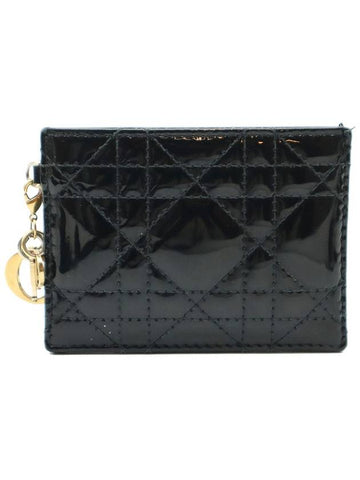 Dior Christian S0126OVRB M323 Black Patent Cannage Lady Card Wallet - DIOR - BALAAN 1