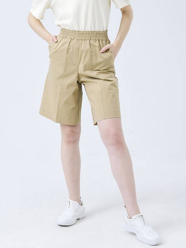 Doyou Know MC Women s Frill Full Waist Banding 5 quarter Beige Pants DO3232PT64 2 - DOYOUKNOWMC GOLF WEAR - BALAAN 3