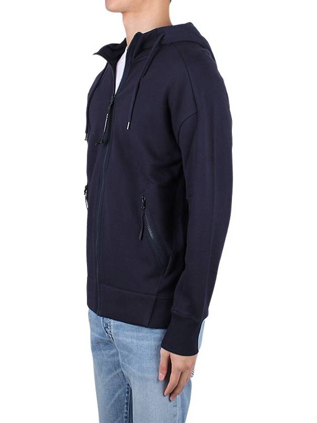 Diagonal Raised Fleece Goggle Hooded Jacket Navy - CP COMPANY - BALAAN 5