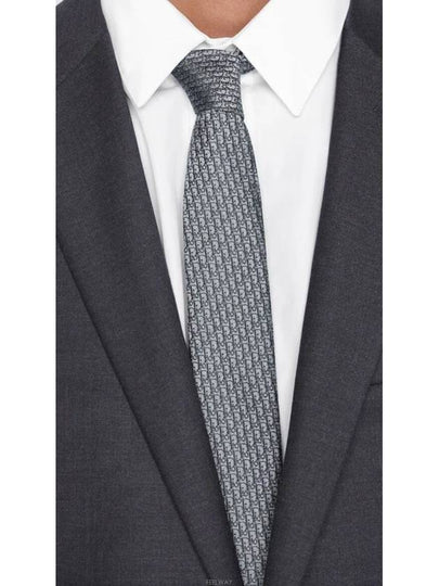 Oblique Silk Tie Black - DIOR - BALAAN 2