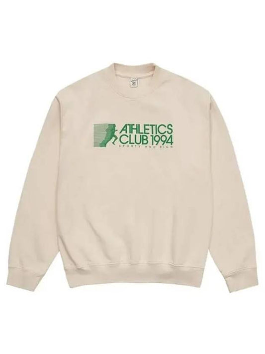 Logo Print Crew Neck Cotton Long Sleeve T-shirt Cream - SPORTY & RICH - BALAAN 2