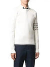 Diagonal Silk Stripe Crew Neck Knit Top White - THOM BROWNE - BALAAN 2