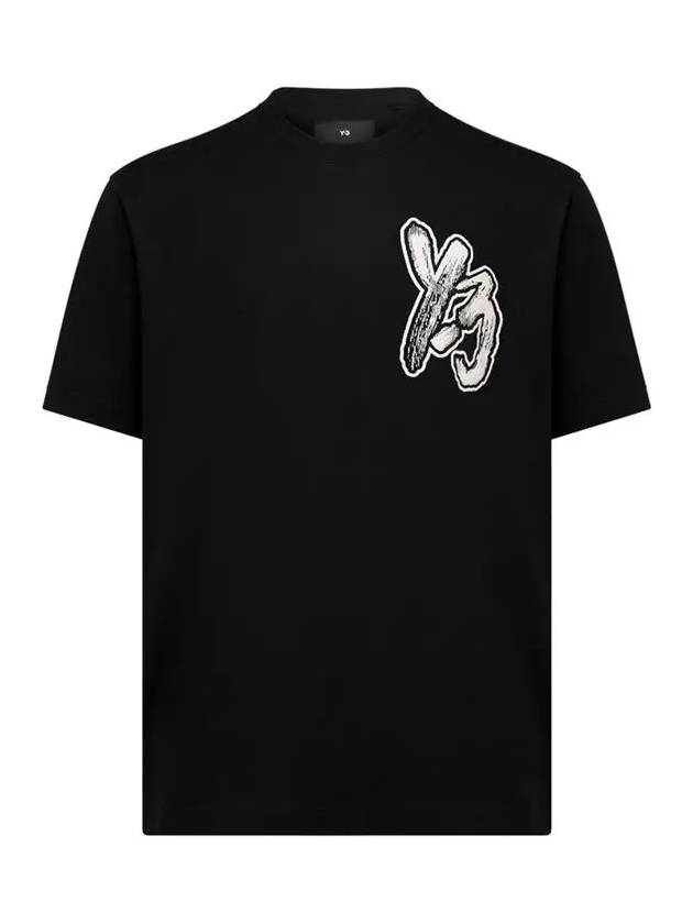 GFX Brush Logo Short Sleeve T-Shirt Black - Y-3 - BALAAN 2