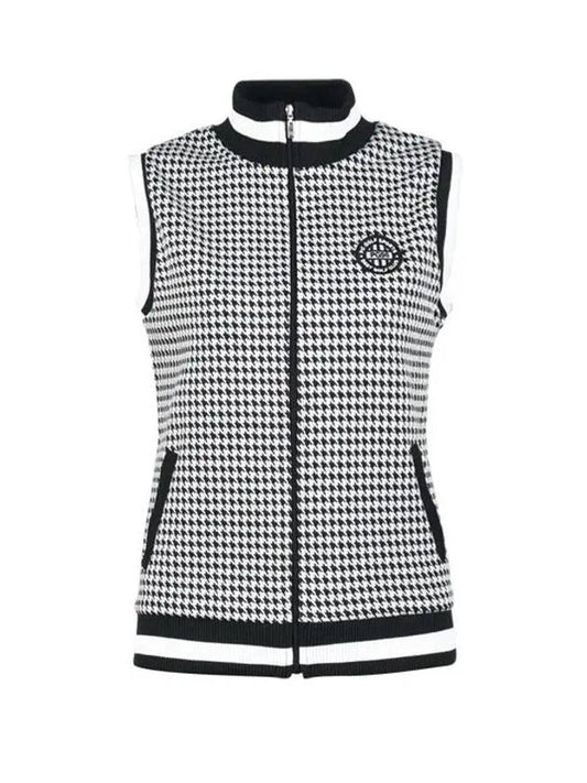 Women s Swallow Pattern Full Zip Up Vest JB4A533W - LUX GOLF - BALAAN 1