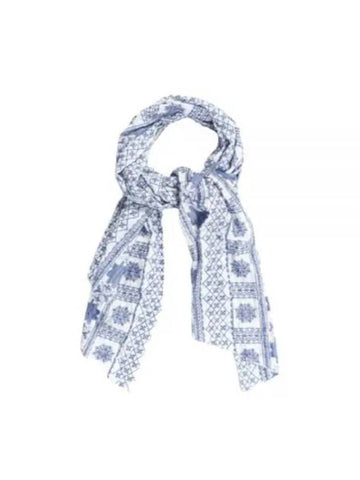 Long Scarf BlueWhite CP Embroidery 24S1H001OR386IB001 Embroidered Long Scarf - ENGINEERED GARMENTS - BALAAN 1