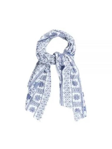 24 Long Scarf BlueWhite CP Embroidery 24S1H001 OR386 IB001 - ENGINEERED GARMENTS - BALAAN 1