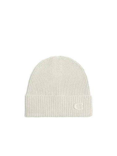 Logo Knit Beanie Chalk - COACH - BALAAN 1