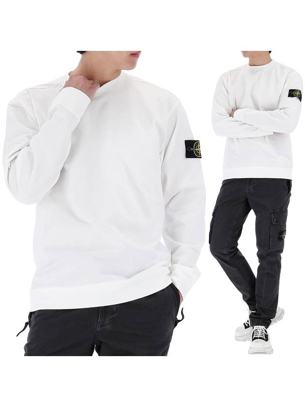 Compass Badge Cotton Sweatshirt White - STONE ISLAND - BALAAN 2