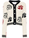 Rose intarsia cable knit cardigan FKC603BY1506 - THOM BROWNE - BALAAN 1