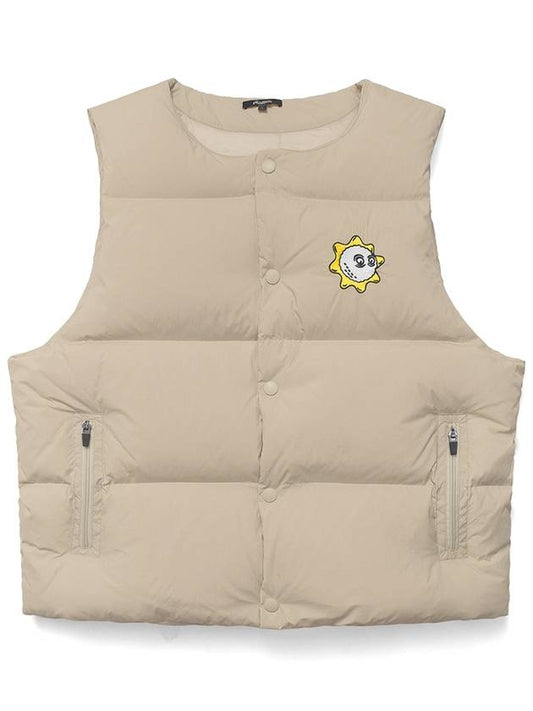 MALBON GLO GANG PUFFER VEST BEIGE - MALBON GOLF - BALAAN 1