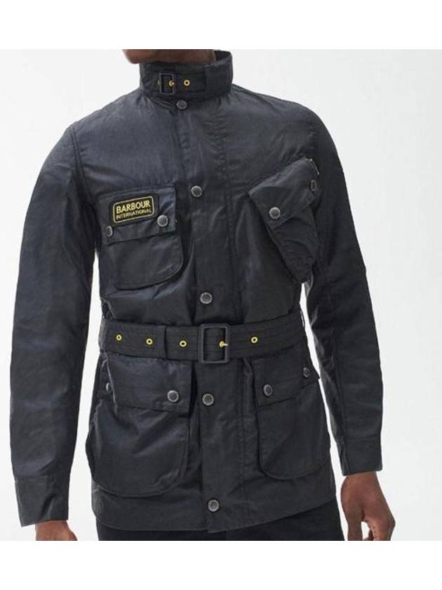 Men's International A7 Wax Slim Jacket Black - BARBOUR - BALAAN 2