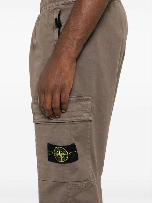 Stretch Cotton Cargo Straight Pants Brown - STONE ISLAND - BALAAN 5