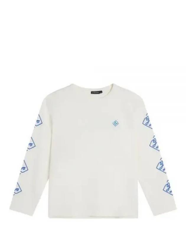 Camillo Graphic Crew Neck Long Sleeve T-Shirt Cloud White - J.LINDEBERG - BALAAN 2