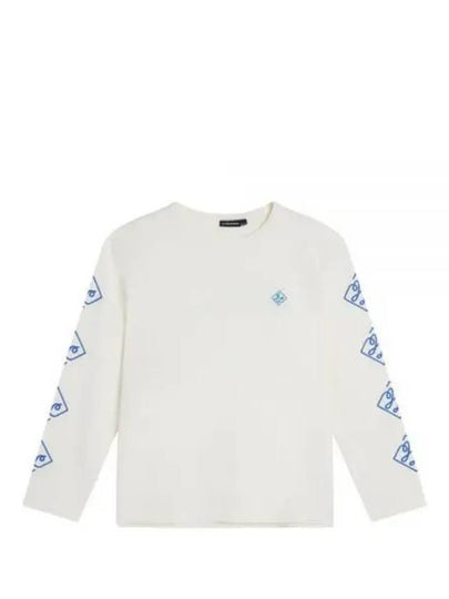 Camilo Graphic Crew Neck Long Sleeve T-Shirt Cloud White - J.LINDEBERG - BALAAN 2