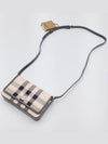 Check Jacquard Penny Cotton Mini Bag Beige - BURBERRY - BALAAN.