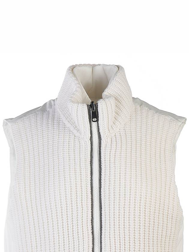 WoMen's Reversible High Neck Zip-Up Vest White - BRUNELLO CUCINELLI - BALAAN 8