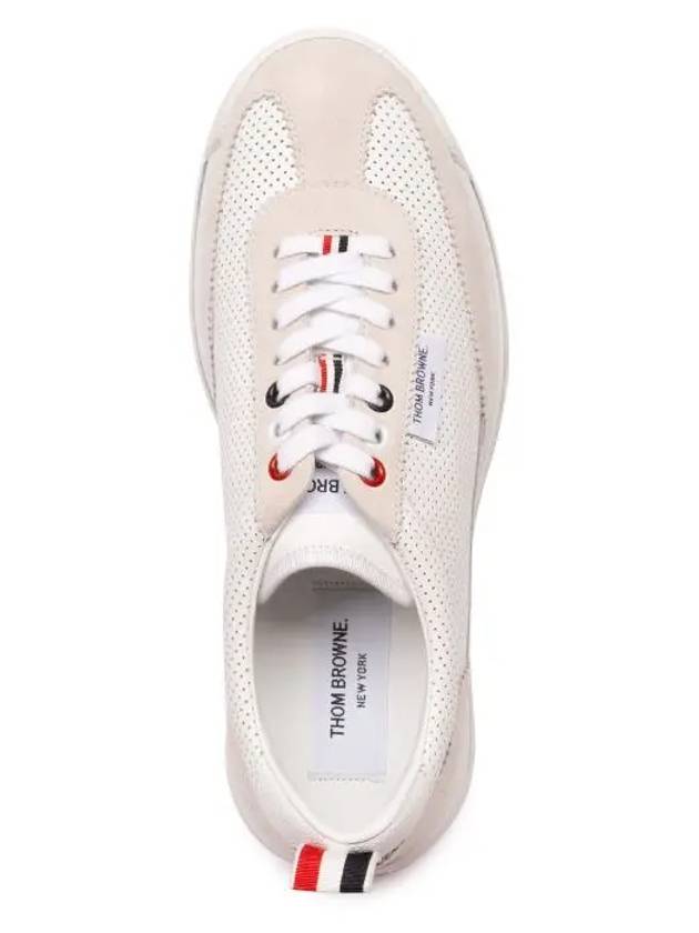 Women Vitello Calf Tech Runner Clear Sole Low Top Sneakers White - THOM BROWNE - BALAAN 4