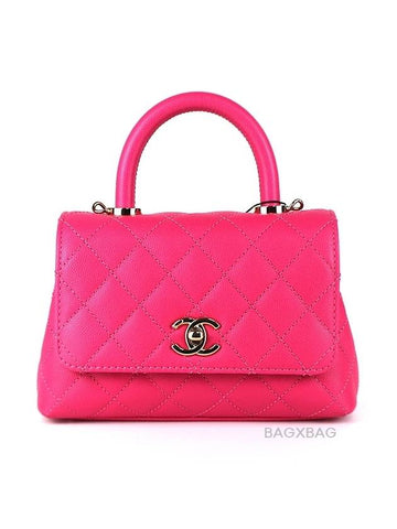 CH Caviar Coco Handle Mini Hot Pink Gold Plated CH42BG031 - CHANEL - BALAAN 1