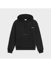 Cotton Logo Fleece Hooded Sweatshirt Black 2Y958670Q CAD8 - CELINE - BALAAN 1