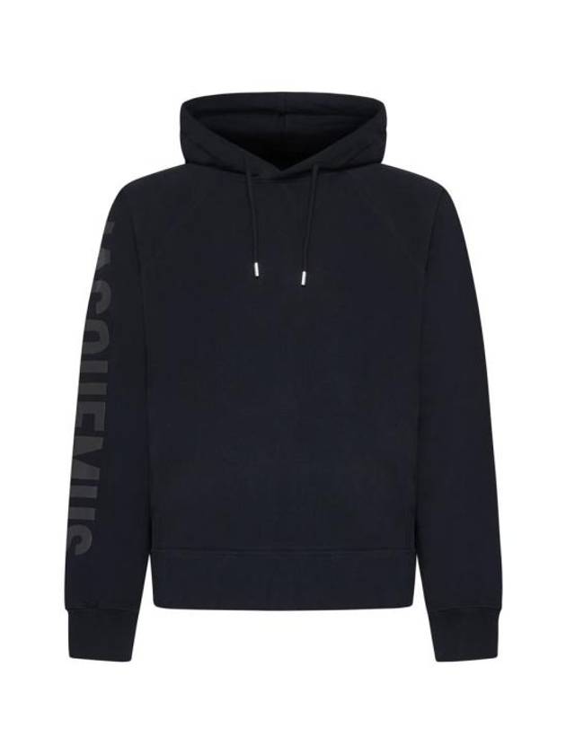 Le Typo Classic Fit Cotton Hoodie Black - JACQUEMUS - BALAAN 2