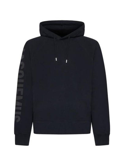 Le Typo Classic Fit Cotton Hoodie Black - JACQUEMUS - BALAAN 2