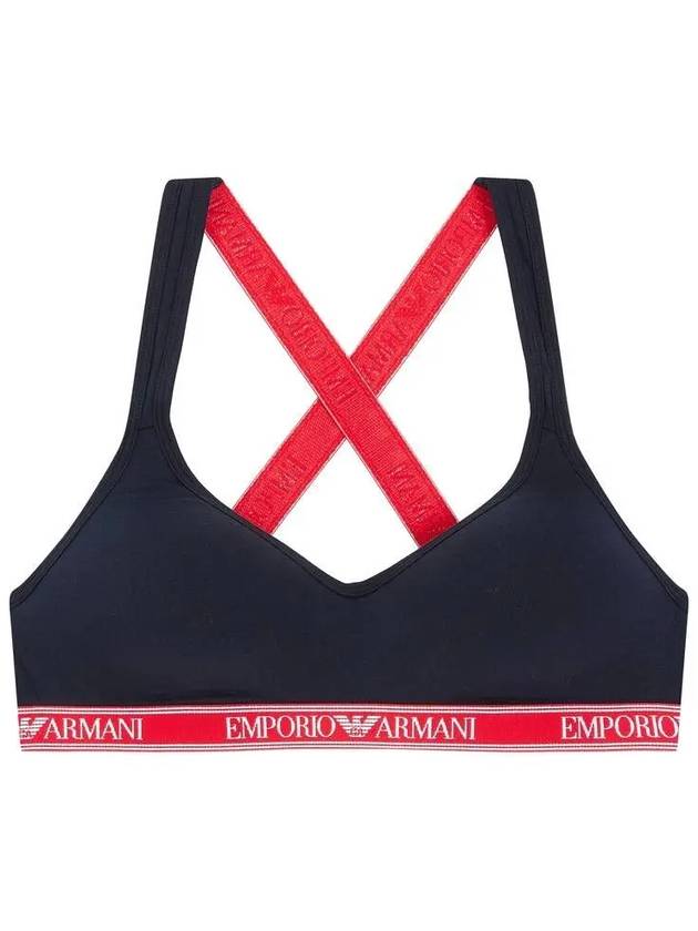 UNDERWEAR Women s Logo Band Cross Strap Bra Marine 271828 - EMPORIO ARMANI - BALAAN 1