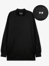 Logo Patch Mock Neck Loose Fit Long Sleeve T-Shirt Black - Y-3 - BALAAN 3