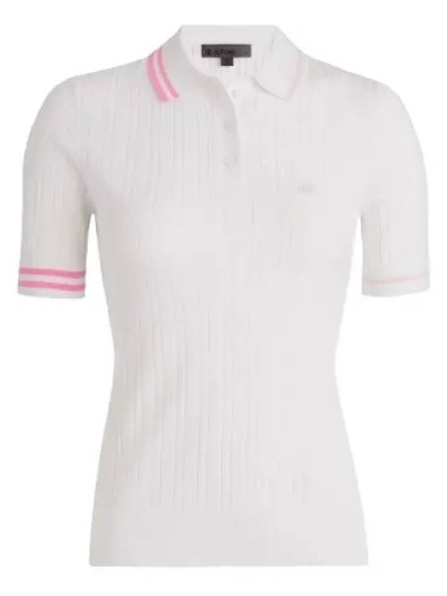 24 Contrast Stripe Ribbed Knit Polo GLS000005 SNO Women s Cotton Rib - G/FORE - BALAAN 1